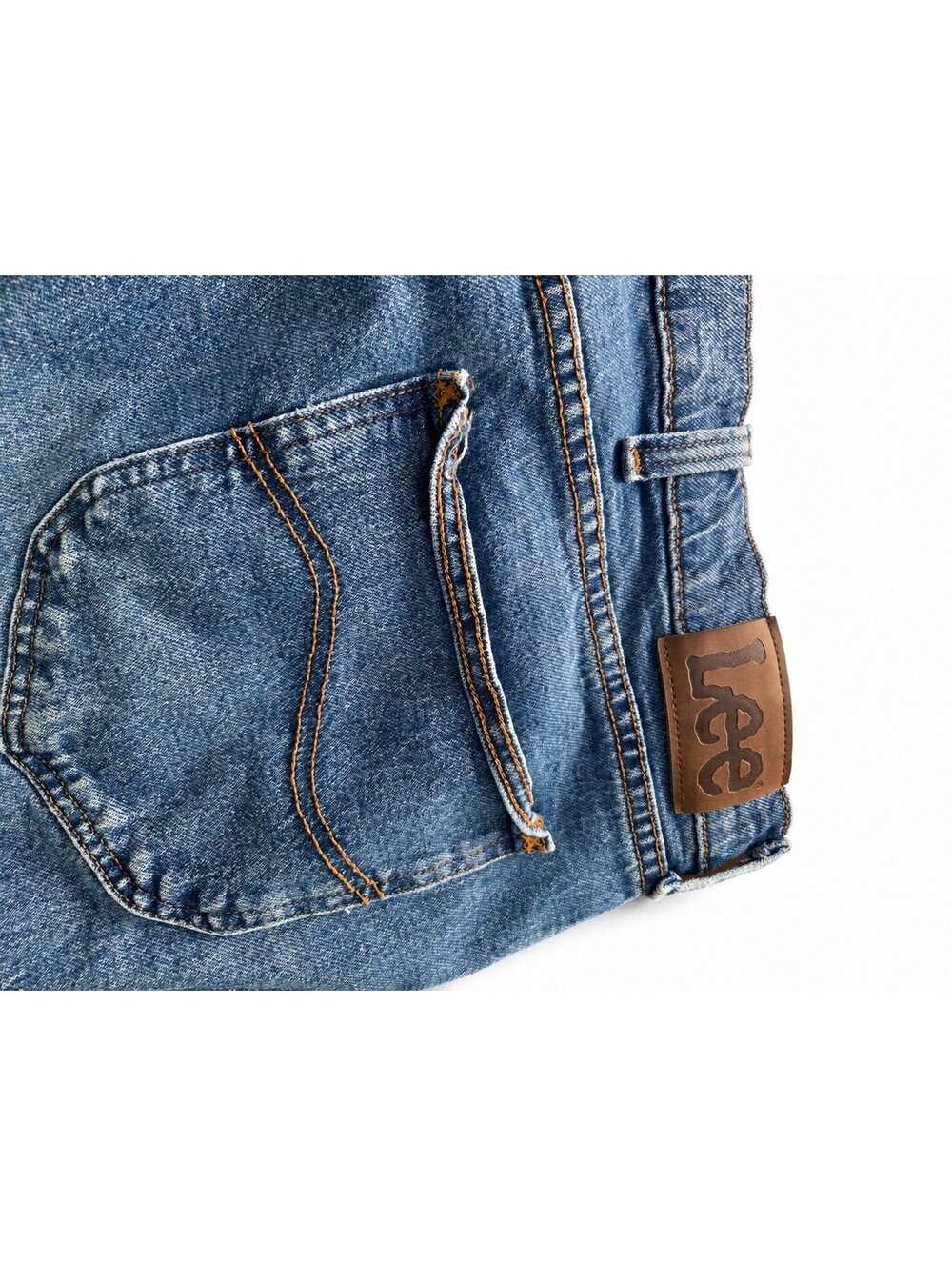 Lee Relaxed Fit Men’s Jeans 46x30 Blue Stonewash Denim Straight Leg Stretch